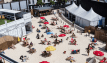 Play/leisure sand, pale in colour, used for an artificial beach.