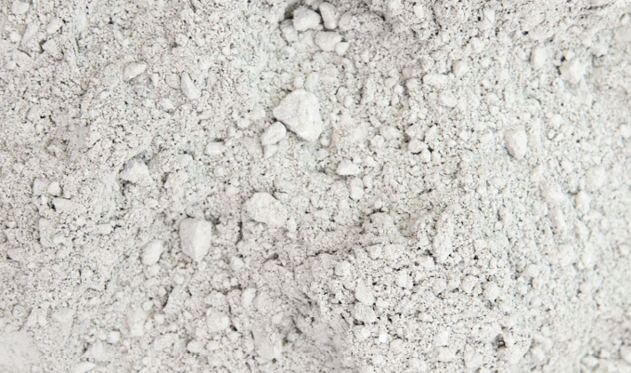 Loose display of post mix, comprising of white/grey concrete stones of varying grades.